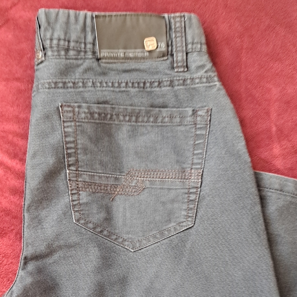 Gray Dress Pants with Contrasting Stitching and Belt Loops